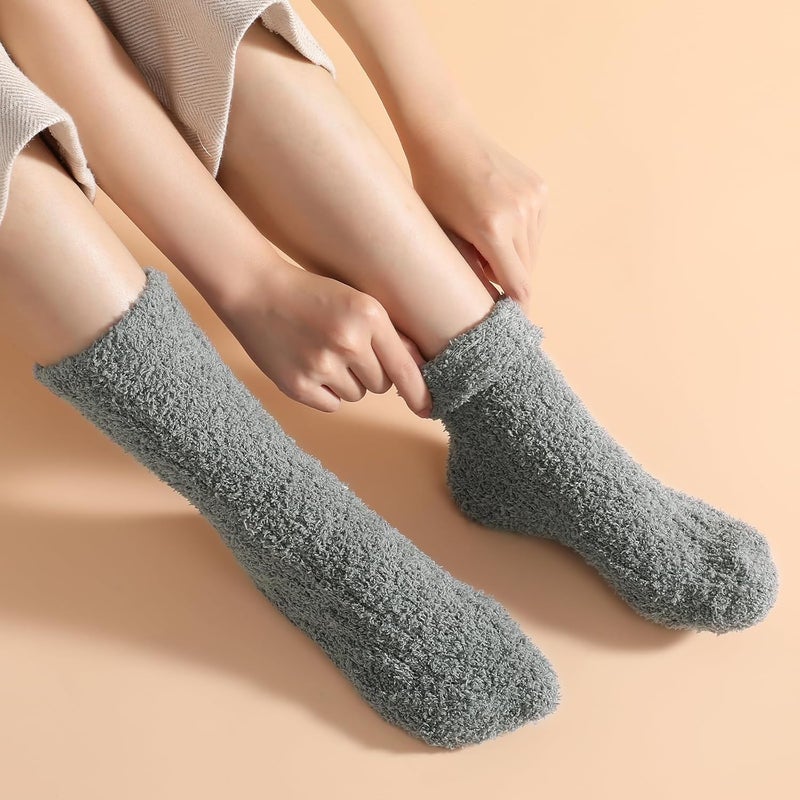 Premillow Womens Fuzzy Socks Fluffy Socks Women Winter Cozy Sock Warm Slipper Home Sleeping Sock for Women - Image 4